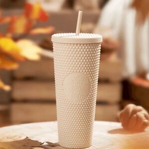 BNWT Starbucks frosted Tan studded Tumbler Cold Cup 710ML 24oz